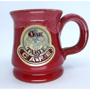 The Oak Table Cafe Deneen Pottery Coffee Cup Mug Red